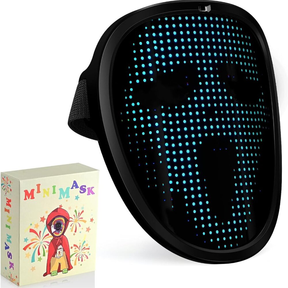 LED Mask for Halloween, Face Changing LED Mask, Rechargeable Boywithuk Masks for